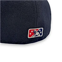 New Hampshire Fisher Cat Black Dark Green 2T Leon the Lab Cliff Patch Grey UV Era 59FIFTY Fitted Hat