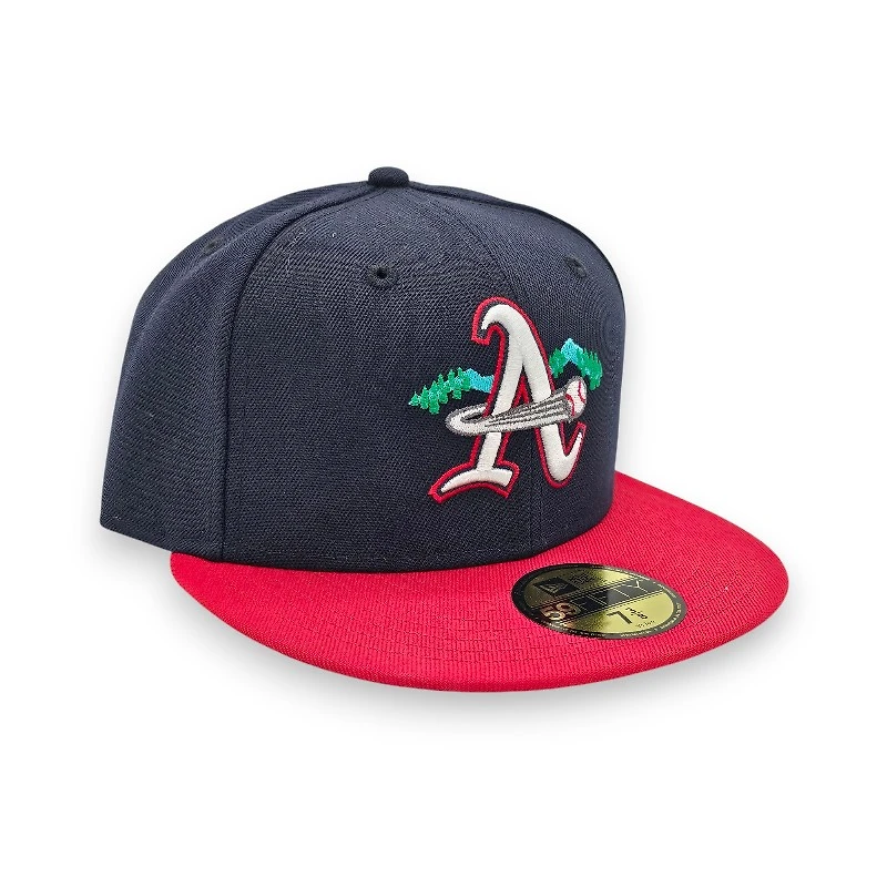 Asheville Tourists Navy Scarlet 2T Leon the Lab Green UV New Era 59FIFTY Fitted Hat