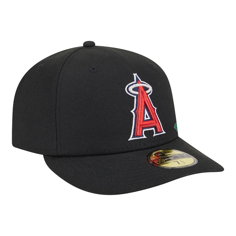 Los Angeles Angels Black Tonal Floral Pre-Curved New Era 59FIFTY Fitted Hat