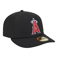 Los Angeles Angels Black Tonal Floral Pre-Curved New Era 59FIFTY Fitted Hat