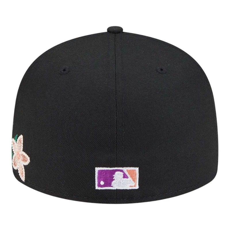 Florida Marlins Black Tonal Floral Pre-Curved New Era 59FIFTY Fitted Hat