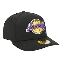 Los Angeles Lakers Black Tonal Floral Pre-Curved New Era 59FIFTY Fitted Hat