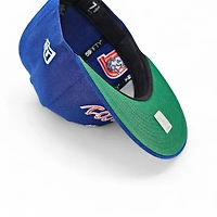 Denver Broncos Majestic Blue Script Leon the Lab Patch Green UV New Era 59FIFTY Fitted Hat