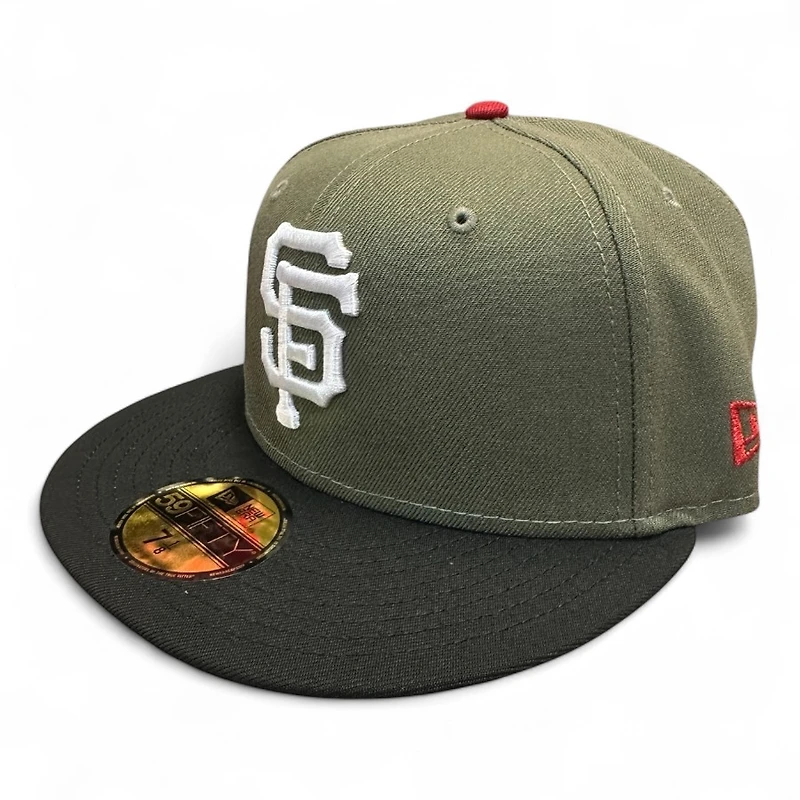 San Francisco Giants Olive Green and Black 2007 ASG Patch Icy Blue UV New Era 59FIFTY Fitted Hat