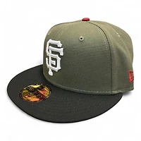 San Francisco Giants Olive Green and Black 2007 ASG Patch Icy Blue UV New Era 59FIFTY Fitted Hat