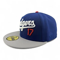 Los Angeles Dodgers Royal Blue Script Ohtani Anime Patch Green UV New Era 59FIFTY Fitted Hat