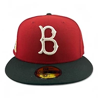 Brooklyn Dodgers Red and Black Jackie Robinson 75 Years Patch Pink UV New Era 59FIFTY Fitted Hat