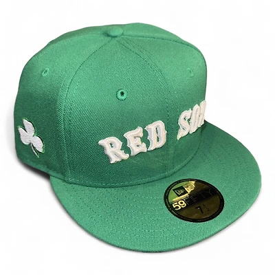 Boston Red Sox Kelly Green Clover Patch Ireland Flag Batterman Gray UV New Era 59FIFTY Fitted Hat