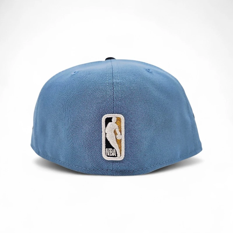 Denver Nuggets Sky Blue Oceanside 2T Leon the Lab Champions Patch Grey UV New Era 59FIFTY Fitted Hat