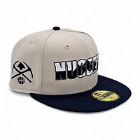 Denver Nuggets Stone Oceanside 2T Leon the Lab Pick Axe Patch Grey UV New Era 59FIFTY Fitted Hat