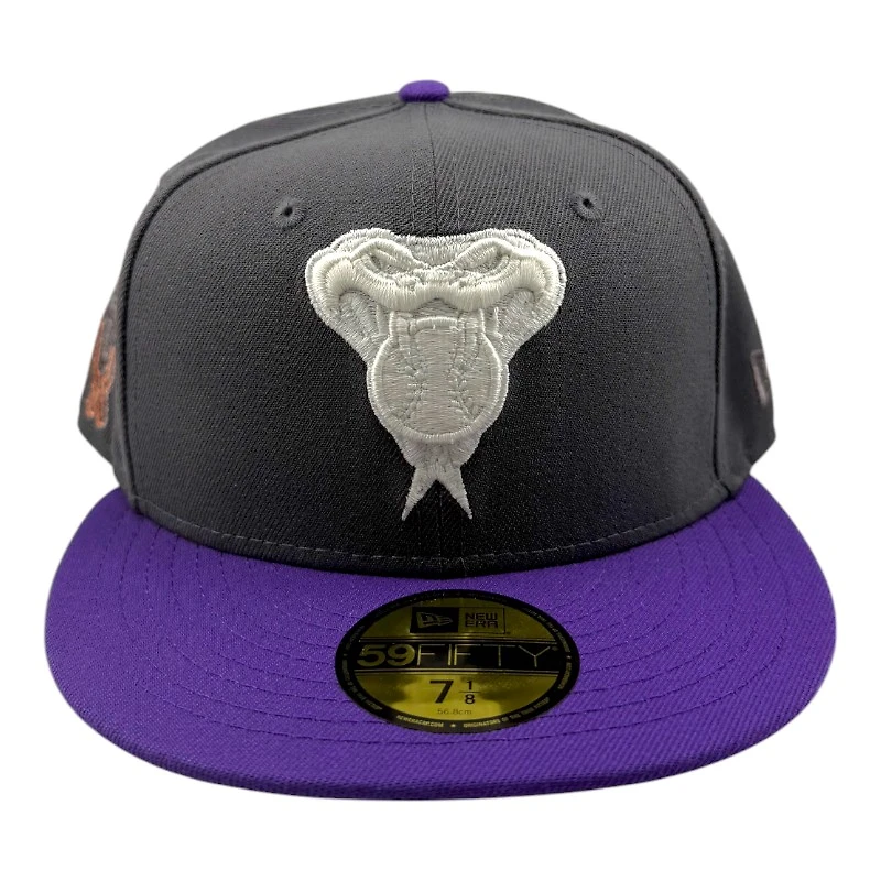 Arizona Diamondbacks Graphite and Purple "Monochrome Pack" 1998 Inaugural Patch Grey UV New Era 59FIFTY Fitted Hat