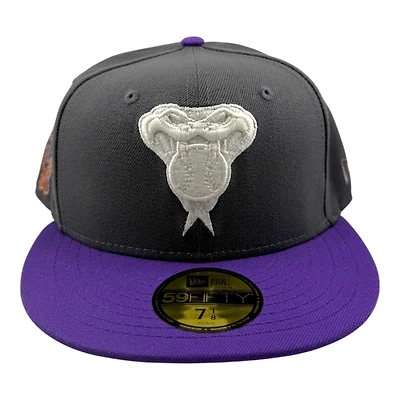 Arizona Diamondbacks Graphite and Purple "Monochrome Pack" 1998 Inaugural Patch Grey UV New Era 59FIFTY Fitted Hat