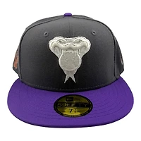Arizona Diamondbacks Graphite and Purple "Monochrome Pack" 1998 Inaugural Patch Grey UV New Era 59FIFTY Fitted Hat