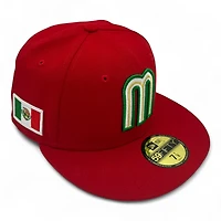 Mexico Scarlet Flag Side Patch Gray UV New Era 59FIFTY Fitted Hat
