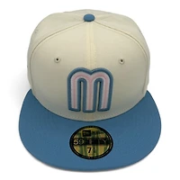 Mexico Chrome and Sky Blue Flag Side Patch Pink UV New Era 59FIFTY Fitted Hat