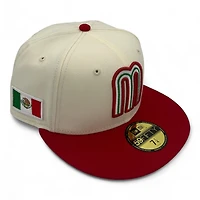 Mexico Chrome and Red Flag Side Patch Green Batterman Gray UV New Era 59FIFTY Fitted Hat