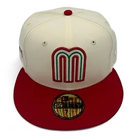 Mexico Chrome and Red Flag Side Patch Green Batterman Gray UV New Era 59FIFTY Fitted Hat