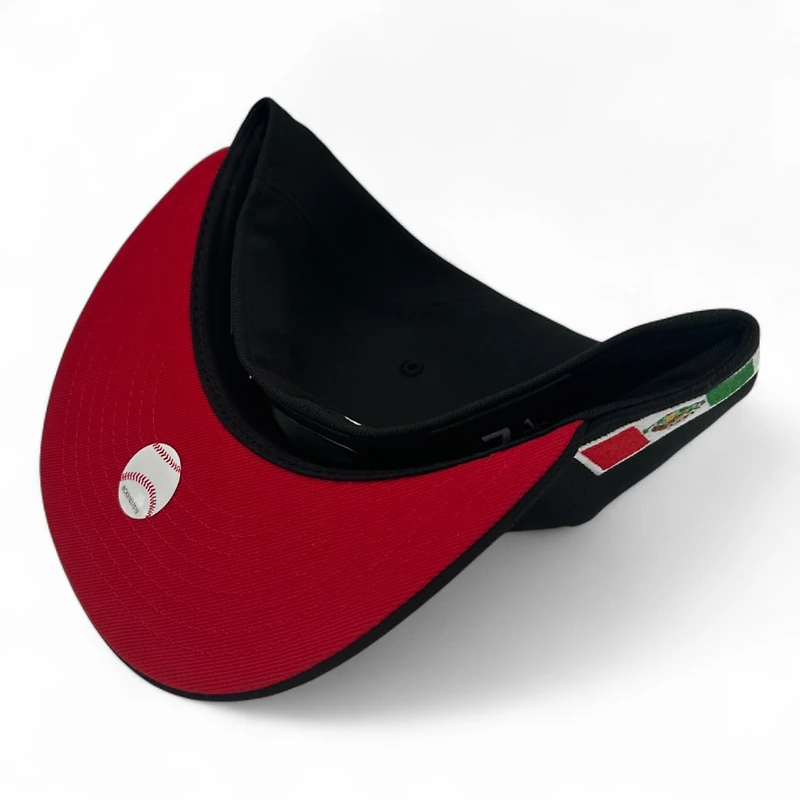 Los Angeles Dodgers Black Mexico Flag Patch Red UV New Era 59FIFTY Fitted Hat