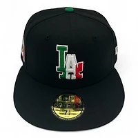 Los Angeles Dodgers Black Mexico Flag Patch Red UV New Era 59FIFTY Fitted Hat