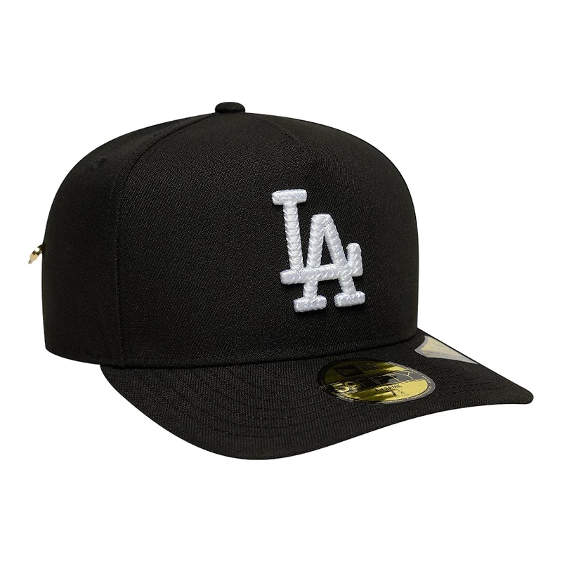 Los Angeles Dodgers Black Script Safety Pin New Era 59FIFTY A-Frame Fitted Hat