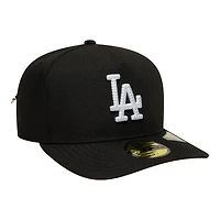 Los Angeles Dodgers Black Script Safety Pin New Era 59FIFTY A-Frame Fitted Hat