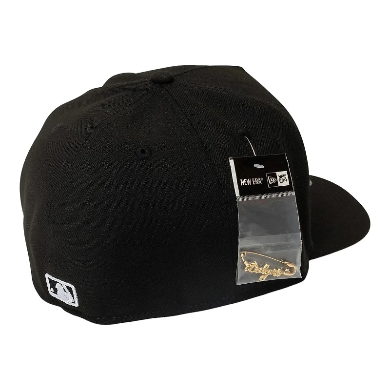 Los Angeles Dodgers Black Script Safety Pin New Era 59FIFTY A-Frame Fitted Hat