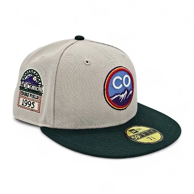 Colorado Rockies Stone DK Green 2T Leon the Lab Coors Field Patch Grey UV New Era 59FIFTY Fitted Hat