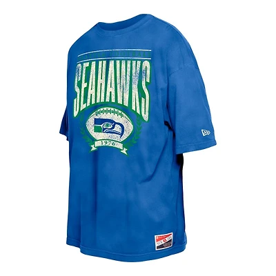 Seattle Seahawks Blue Throwback New Era T-Shirt