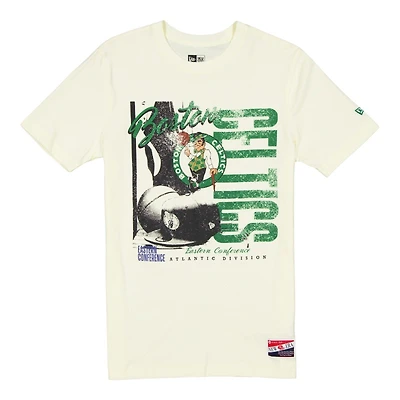 Boston Celtics Cream Script Vintage New Era T-Shirt