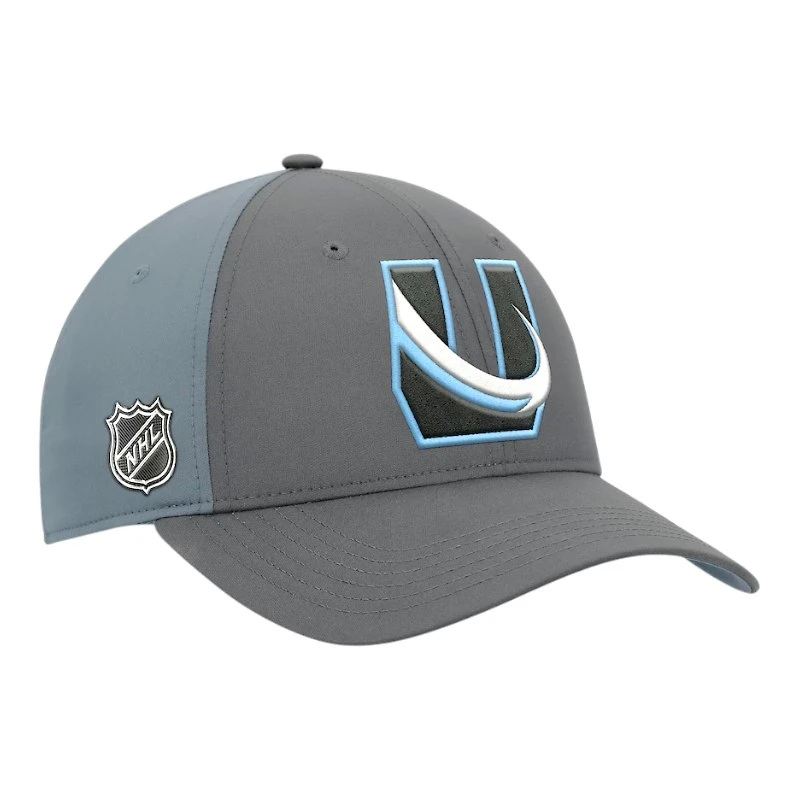 Utah Mammoth Gray "U" Tusk Logo Fanatics Adjustable Snapback Hat