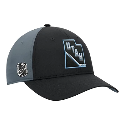 Utah Mammoth Black Secondary State Logo Fanatics Adjustable Snapback Hat