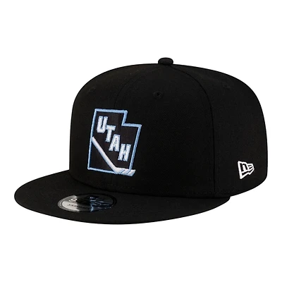 Utah Mammoth Black State Logo New Era 9FIFTY Snapback Hat