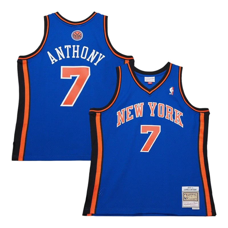 New York Knicks Carmelo Anthony Mitchell & Ness 2010-11 Hardwood Classics Swingman Player Royal Blue Jersey