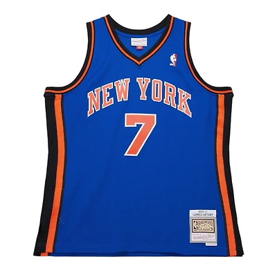 New York Knicks Carmelo Anthony Mitchell & Ness 2010-11 Hardwood Classics Swingman Player Royal Blue Jersey