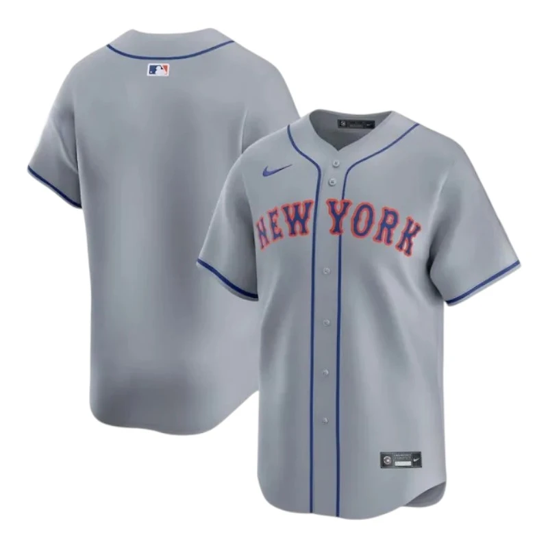 Youth New York Mets Gray Road Blank No Patch On Sleeves Nike Baseball Jersey