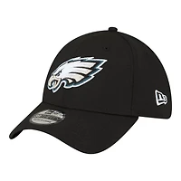 Philadelphia Eagles Black Basic New Era 39THIRTY Flex Fit Stretch Hat