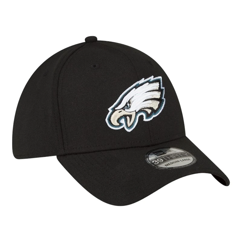 Philadelphia Eagles Black Basic New Era 39THIRTY Flex Fit Stretch Hat