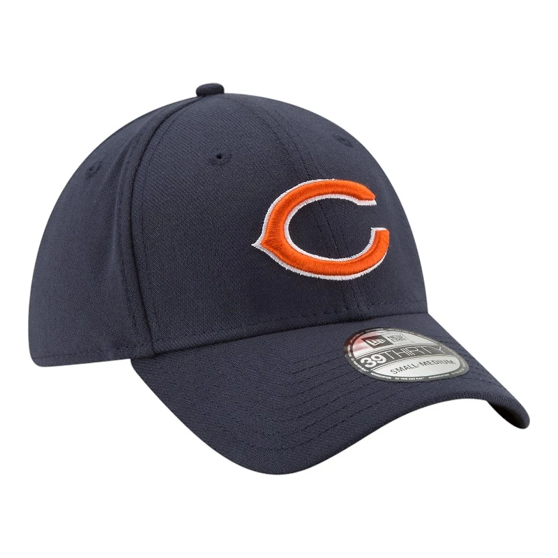 Chicago Bears Navy Basic New Era 39THIRTY Flex Fit Stretch Hat