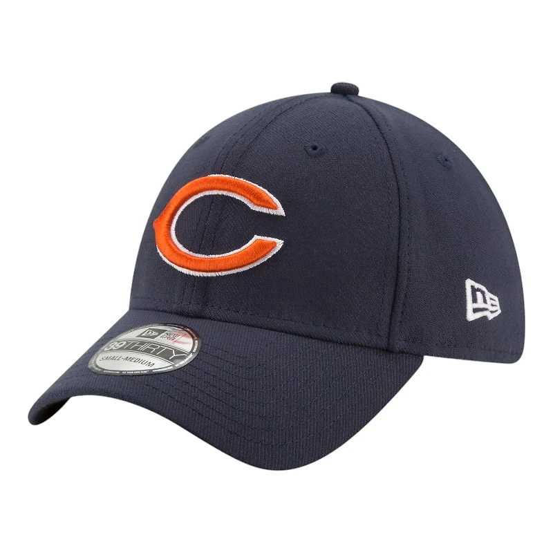 Chicago Bears Navy Basic New Era 39THIRTY Flex Fit Stretch Hat