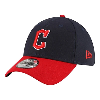 Cleveland Guardians Navy and Red Basic New Era 39THIRTY Flex Fit Stretch Hat