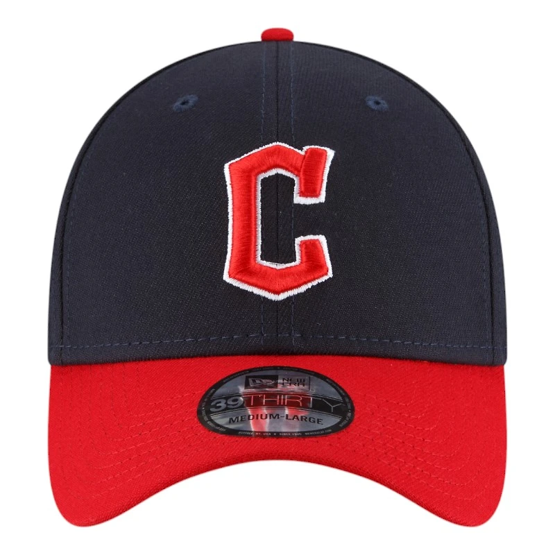 Cleveland Guardians Navy and Red Basic New Era 39THIRTY Flex Fit Stretch Hat