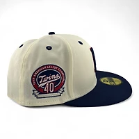 Minnesota Twins Chrome and Navy "Summer Collection" 40th Anniversary Patch Gray UV New Era 59FIFTY Fitted Hat