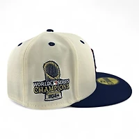 Los Angeles Dodgers Chrome and Navy "Summer Collection" 2024 WS Champions Patch Gray UV New Era 59FIFTY Fitted Hat