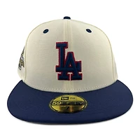 Los Angeles Dodgers Chrome and Navy "Summer Collection" 2024 WS Champions Patch Gray UV New Era 59FIFTY Fitted Hat
