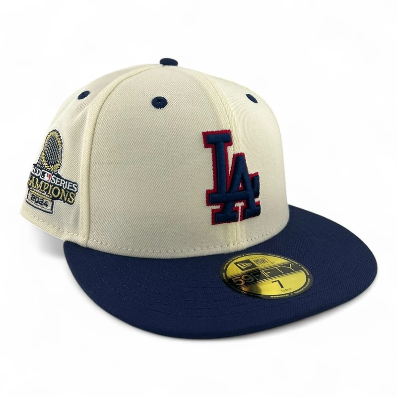 Los Angeles Dodgers Chrome and Navy "Summer Collection" 2024 WS Champions Patch Gray UV New Era 59FIFTY Fitted Hat