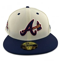Atlanta Braves Chrome and Navy "Summer Collection" 1995 WS Patch Gray UV New Era 59FIFTY Fitted Hat