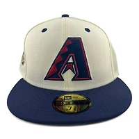 Arizona Diamondbacks Chrome and Navy "Summer Collection" 2001 WS Champions Patch Gray UV New Era 59FIFTY Fitted Hat