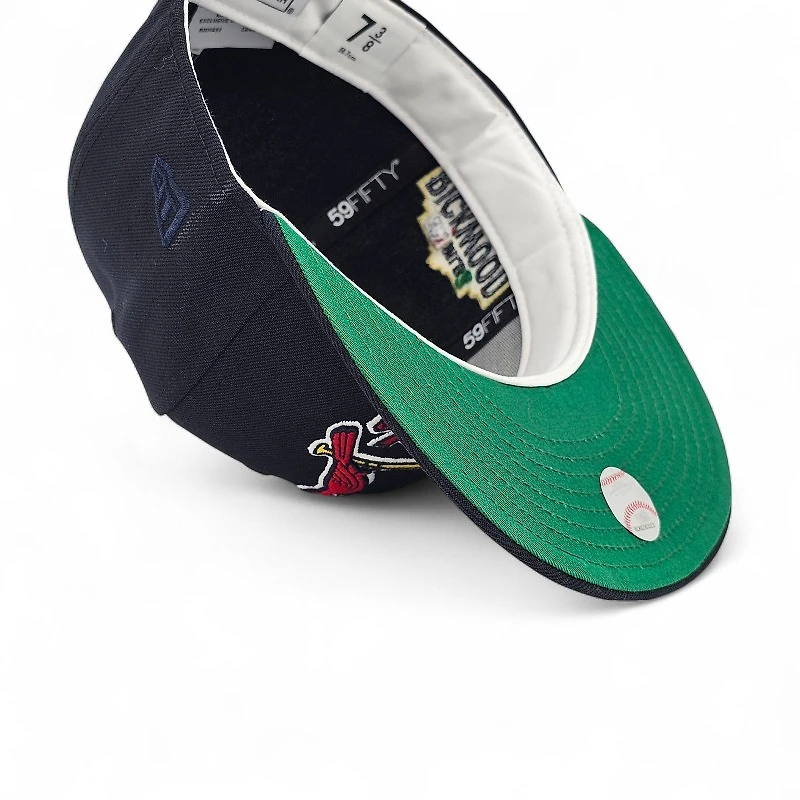 St. Louis Cardinals Navy Leon the Lab Rickwood Field 2024 Patch Green UV New Era 59FIFTY Fitted Hat