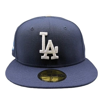 Los Angeles Dodgers Oceanblue 2024 World Series Champs Patch Grey UV New Era 59FIFTY Fitted Hat
