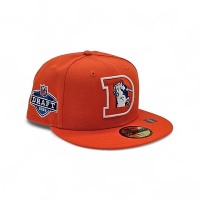 Denver Broncos Orange Leon the Lab 2024 Draft Green UV New Era 59FIFTY Fitted Hat